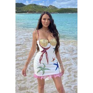 Exquisite Designer Cocktail Party Prom Glamorous Beaded Embroidery Luxury Dress